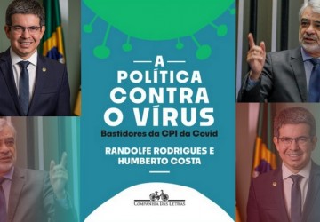 Humberto Costa e Randolfe Rodrigues lançam livro na XIV Bienal PE  Obra retrata os bastidores da CPI da Covid e a luta da política contra o vírus