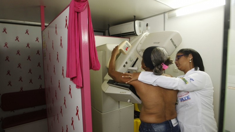 São oferecidos exames de mamografia em mulheres de 50 a 69 anos de idade 